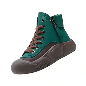 Trendy High-Top Casual Sneakers with Side Zipper