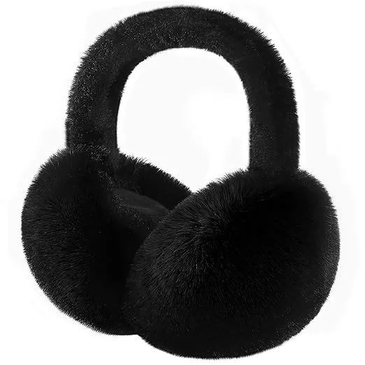 Winter Plush Faux Fur Ear Warmers – Soft, Lightweight & Foldable Cold Weather Earmuffs