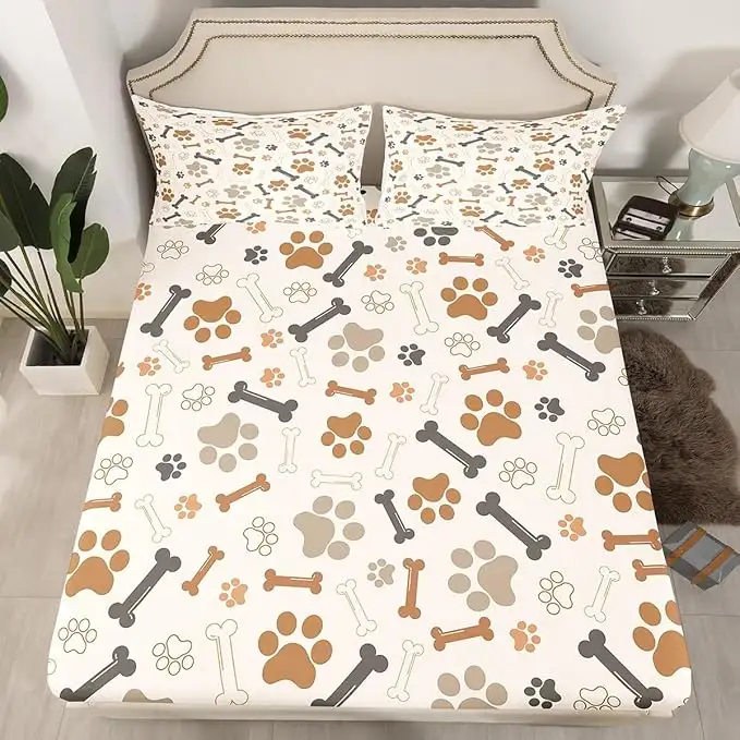 Soft Quilted Printed Fitted Bedsheet with All-Round Elastic for Comfortable Sleep
