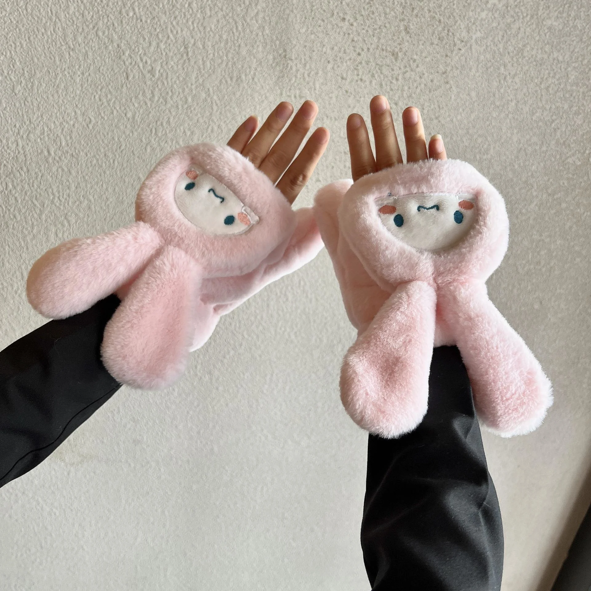 Cute Bunny Plush Winter Hand Gloves for Cozy Warmth
