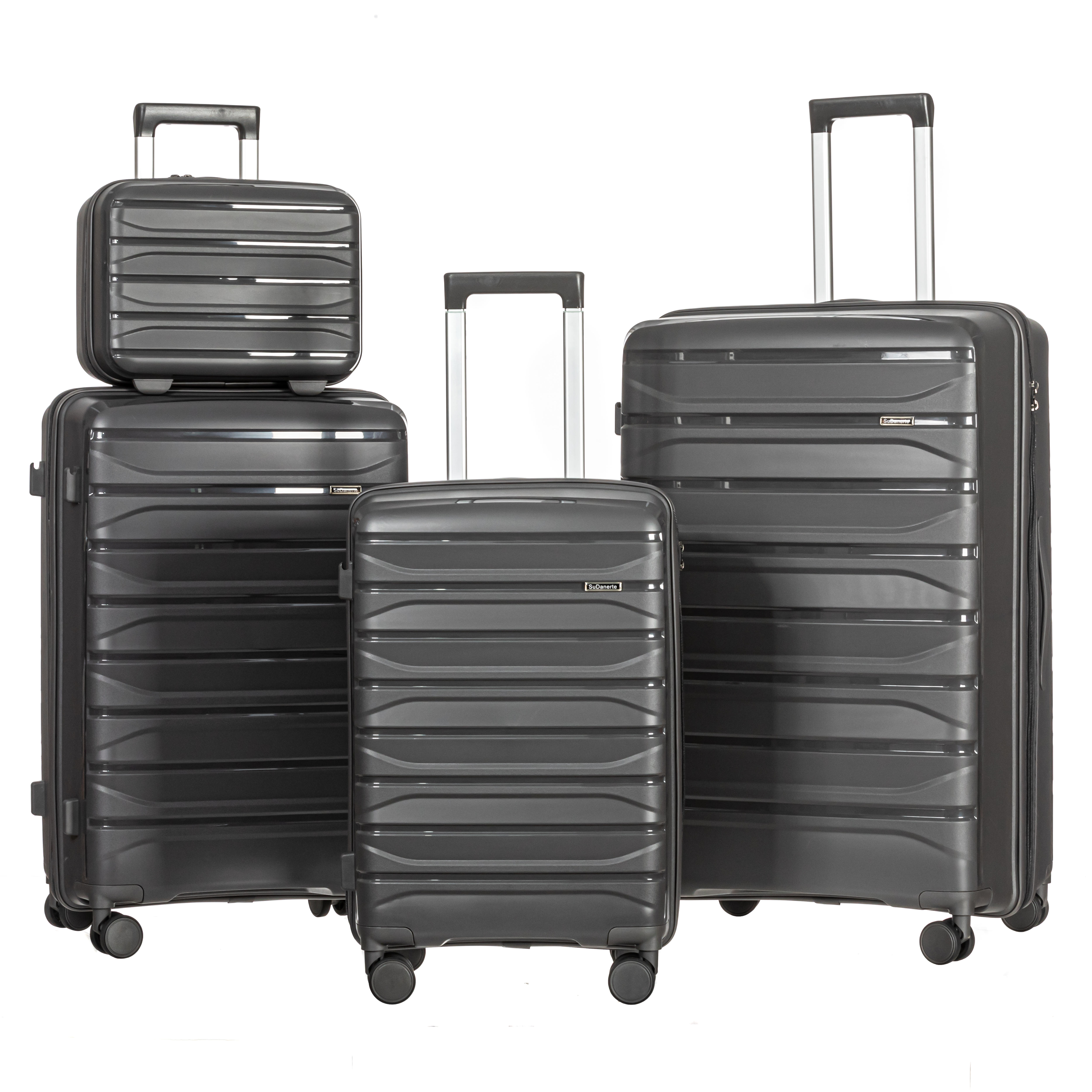 4-Piece Luggage Set (14/20/24/28), Hard Shell Lightweight TSA Lock Carry on Expandable Suitcase with Spinner Wheels