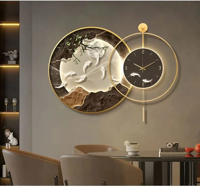 Modern Minimalist Backlit Wall Lamp Clock