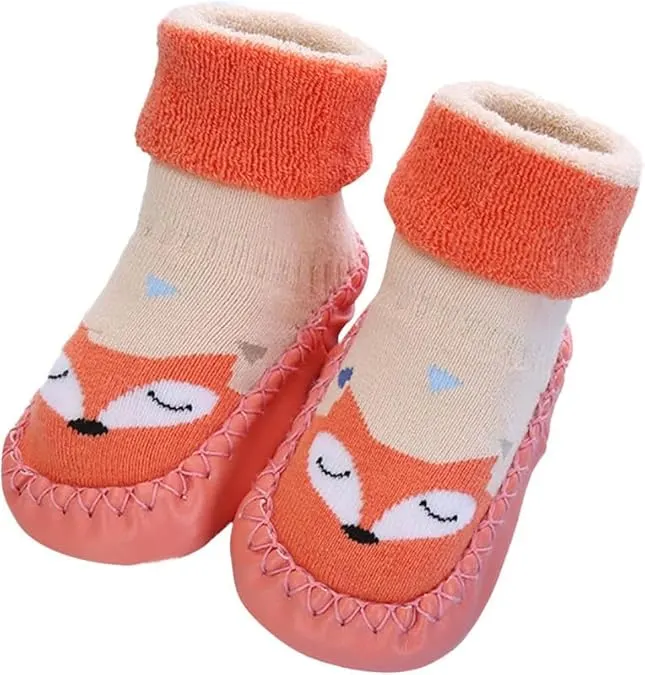 Anti-Slip Soft Cotton Shoe-Socks for Toddlers & Infants