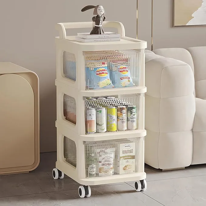 Baby Products Storage Organizer, 3 Tier Mobile Nursery Organizer
